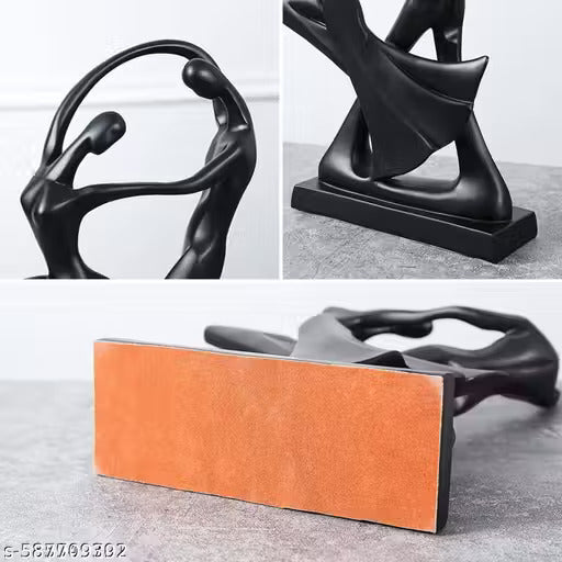 Romantic Dancing Couple Statue – 30 cm | Black | Polyresin