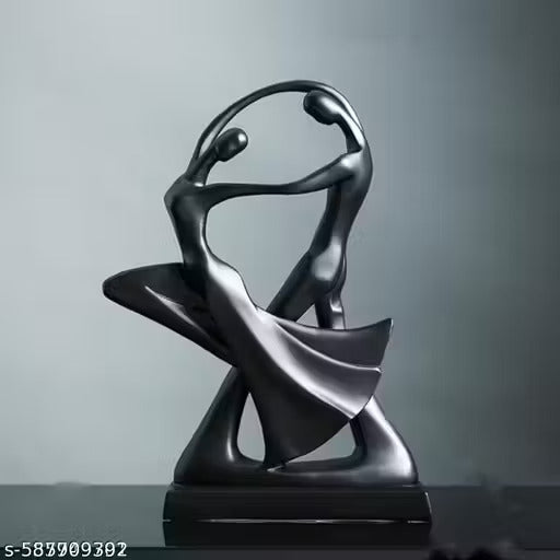 Romantic Dancing Couple Statue – 30 cm | Black | Polyresin