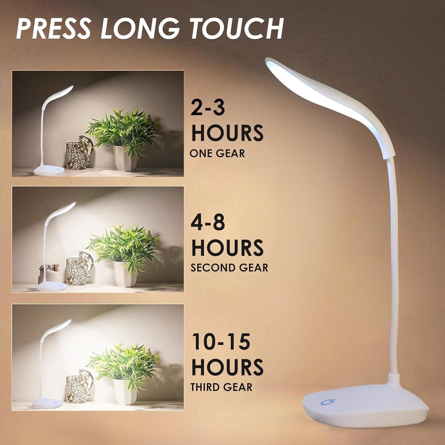 Gesto Plastic LED Study Lamp Rechargeable